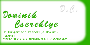 dominik csereklye business card
